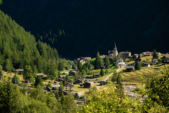 TRIENT, SWITZERLAND.. The village is on a stage of the popular Mont Blanc Tour. 
