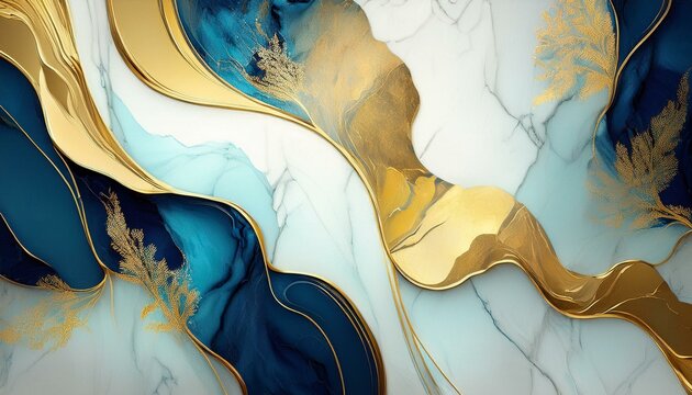 MARMOL AZUL Y DORADO