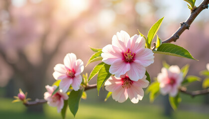 Obraz premium Close-Up of Spring Blossoms on a Tree Branch
