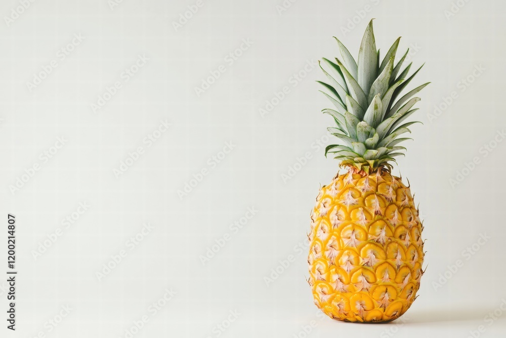 Poster fresh pineapple displayed on a clean surface with a light background for fruit presentation or culin