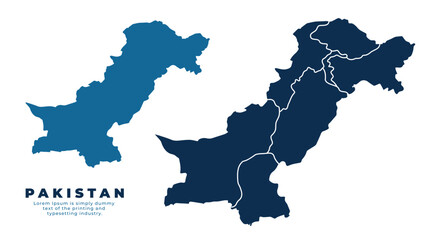 Obraz premium Pakistan political map and simple flat vector illustration
