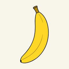 Banana Vector Art Illustration - Flat Banana Fruit Design