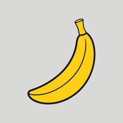 Banana Vector Art Illustration - Flat Banana Fruit Design