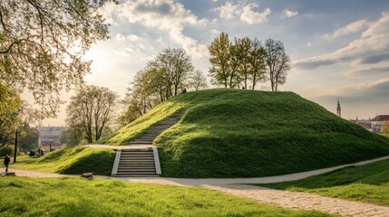 Ancient Mound in Krakow: A Historical Landmark in Poland's Heritage Landscape