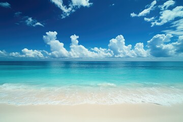 Obraz premium Breathtaking Beachfront Skyline Overlooking Nassau's Idyllic Shores in the Bahamas