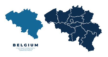 Belgium political map and simple flat vector illustration