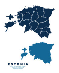 Estonia political map and simple flat vector illustration