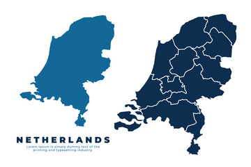 Netherlands political map and simple flat vector illustration