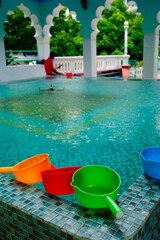 Masjid Musulman (Saigon Central Mosque). Ritual purity in Islam. Ablution pool. Ho Chi Minh City.  Vietnam.