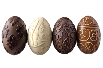 decorative chocolate easter eggs isolated png transparent background