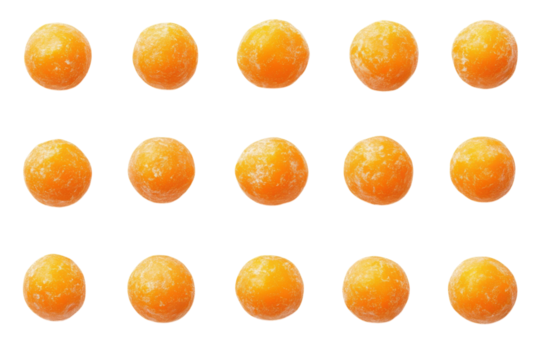 Bright orange spheres arranged in a grid on a white background showcasing an eye-catching design