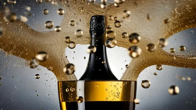 Champagne bottle explosion.