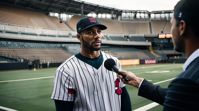 Interview with a baseball player.