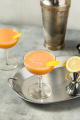 Cold Boozy Japanese Cocktail with Lemon