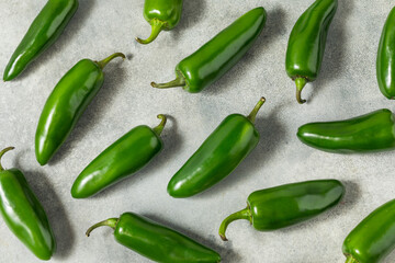 Raw Green Organic Jalapeno Peppers