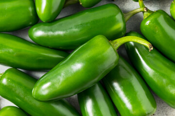 Raw Green Organic Jalapeno Peppers