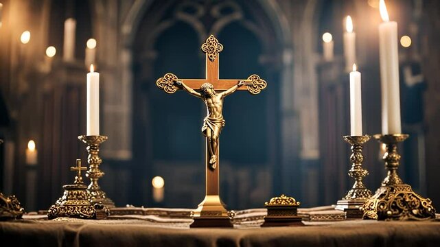 Christian altar in a church.