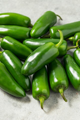 Raw Green Organic Jalapeno Peppers
