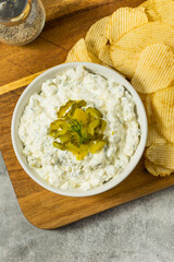 Creamy Pickle Dip with Mayo for an Appetizer