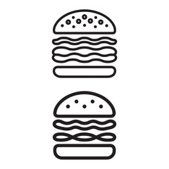 Burger icon set, Cheese Burger. Vector Illustration.