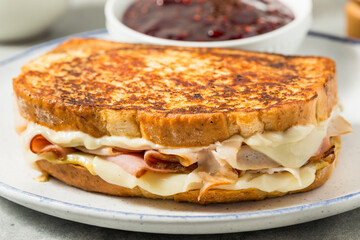 Homemade Fried French Monte Cristo Sandwich