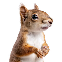 Fototapeta premium side view portrait of squirrel isolated on a transparent background