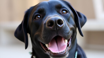 Happy Black Labrador Close-up