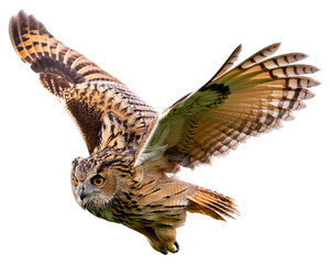 Brown Owl Flying Flapping Its