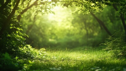 Fototapeta premium Sunlit Forest Path