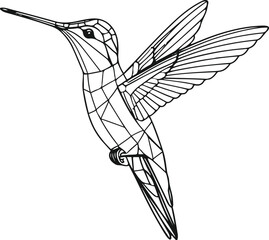 only line art in a bold line of a Humming Bird Continuous line art vector with no color background 1.eps