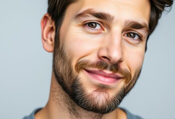 Fototapeta premium Portrait of a bearded man with a gentle expression