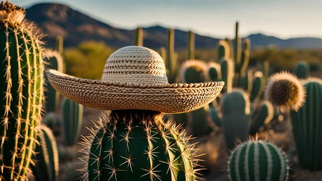 Cactus with Mexican hat.