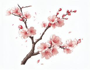 Blossoming Cherry Branch
