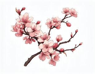 Blossoming Cherry Branch