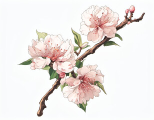 Blossoming Cherry Branch