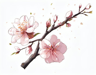 Blossoming Cherry Branch