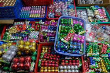 colorful beads on a market stall