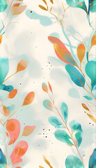 Elegant leaf design in a repeating pattern, perfect for textiles and wallpaper 