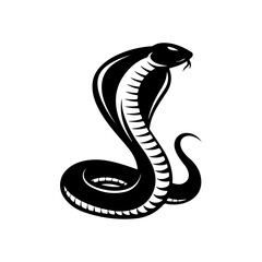 Striking Cobra Silhouette in Black with Hood Spread