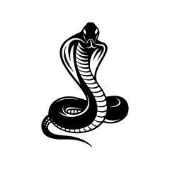 Striking Cobra Silhouette in Black with Hood Spread