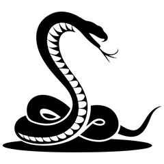 Striking Cobra Silhouette in Black with Hood Spread