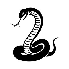 Striking Cobra Silhouette in Black with Hood Spread