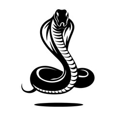 Striking Cobra Silhouette in Black with Hood Spread