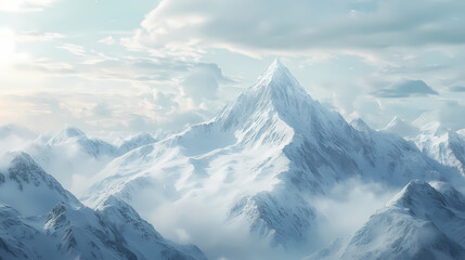 Obraz premium Snowy mountain peaks. Majestic Mountain Peaks. Illustration