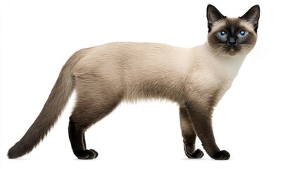 Playful siamese cat exploring indoors animal photography bright environment close-up view feline behavior