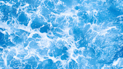 Obraz premium Ocean waves, ocean blue water landscape, aerial view