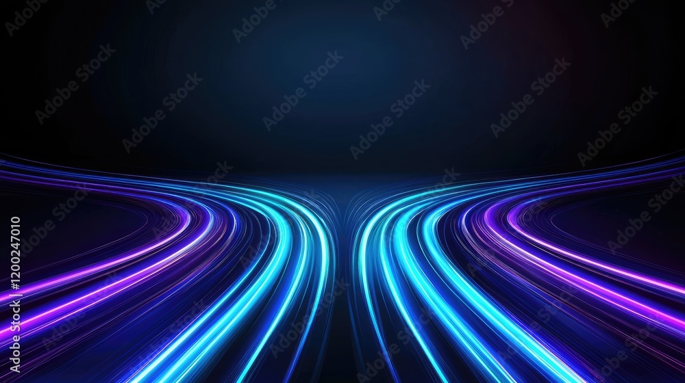 Poster dynamic light trails create stunning visual effects in digital art abstract background dark environm