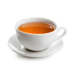 Cup of black tea isolated on white background