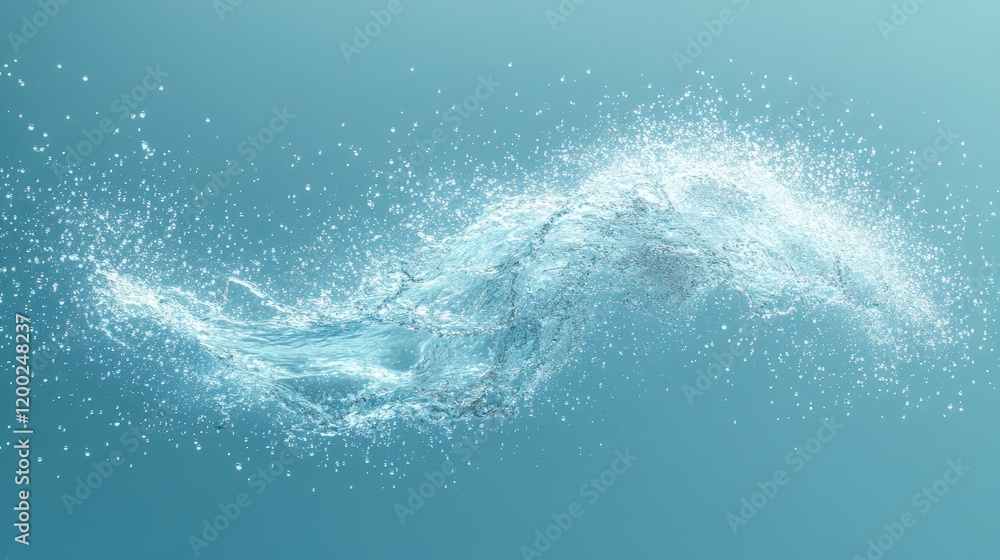 Poster a dynamic splash of water creating a fluid, energetic visual effect.