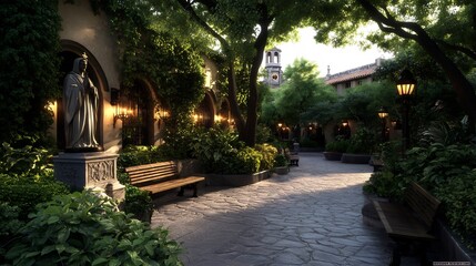 Serene Courtyard: A Tranquil Garden Oasis